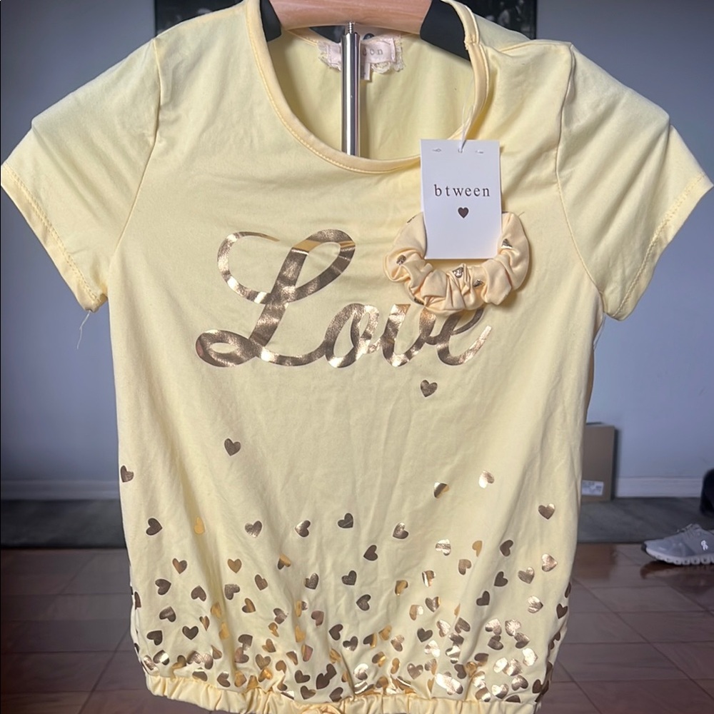 bTween Yellow Love Print Women's Top